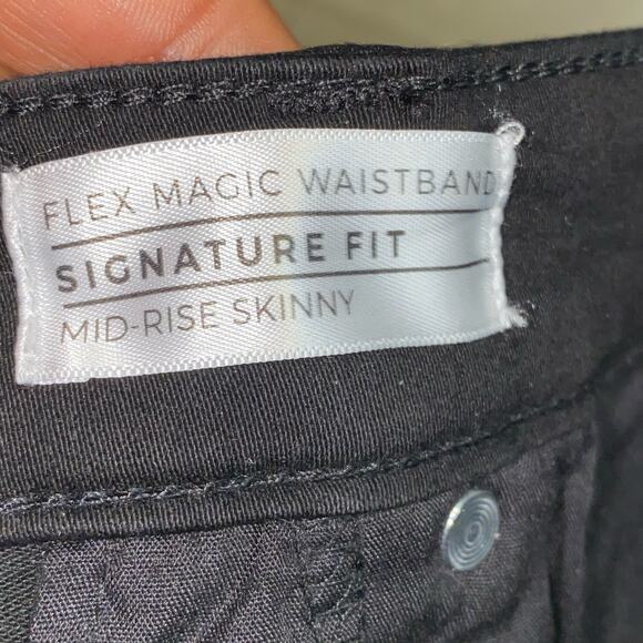 Lane Bryant Black Signature Fit Sateen Mid Rise Stretch Skinny Jean Plus Size 28 - Picture 10 of 13